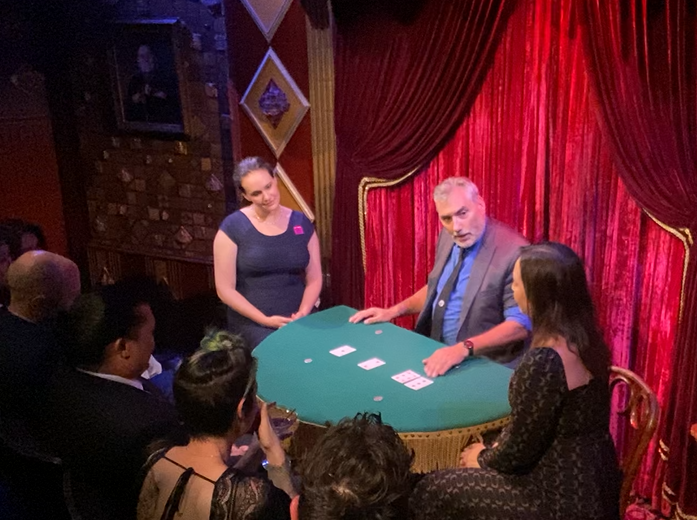 James R. Bentley performing close-up card magic at The Magic Castle