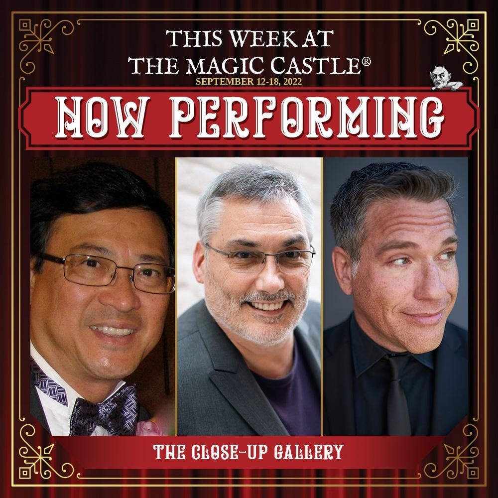 James R. Bentley featured performer promotional poster – Close-Up Gallery Sep 12–18, The Magic Castle